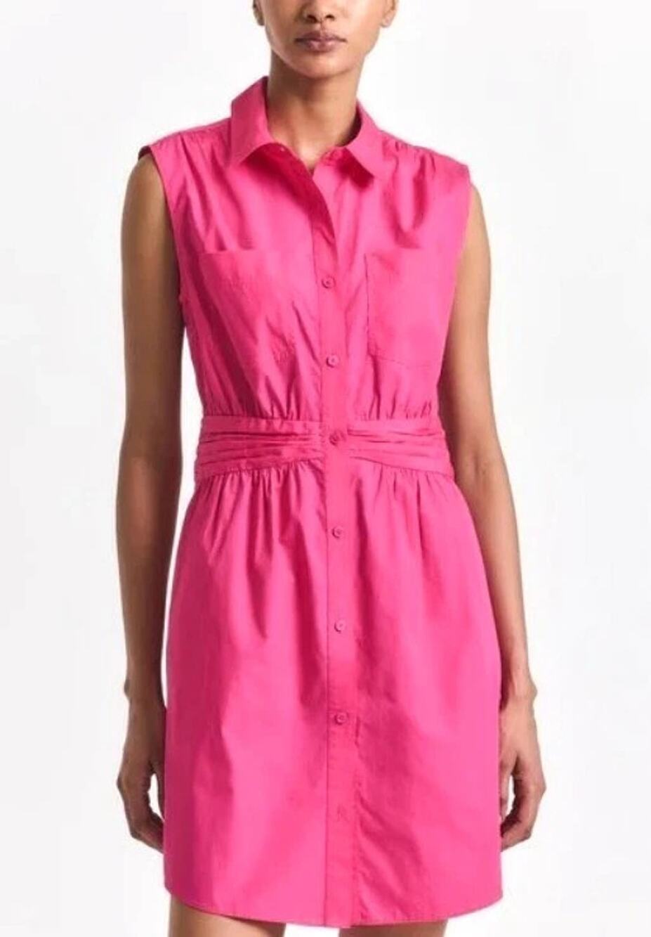 Derek Lam 10 Crosby Pink Shirt Dress Sleeveless Button Front Cotton Sz 4 NWOT